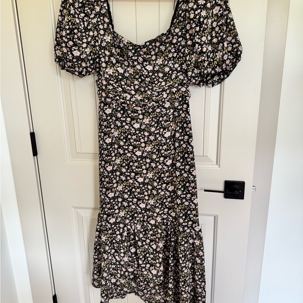 ASTR the Label FLoral Black Dress